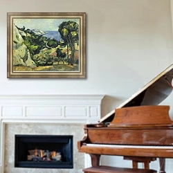 «Купальщики 3» в интерьере классической гостиной над диваном