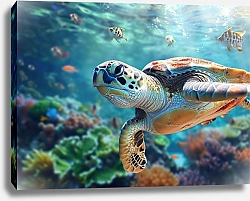 Постер Виктор Липников Подводный мир морская черепаха