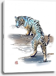 Постер Светлана Голофаева поднимающийся синий тигр