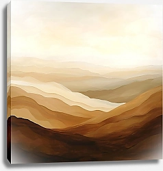 Постер Айналиора Абстрактный пейзаж с холмами в природной гамме