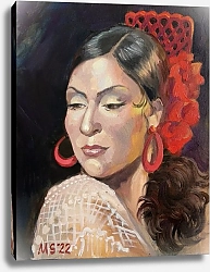 Постер Марго Миро Портрет танцовщицы фламенко с гребнем