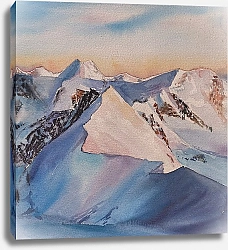 Постер Попова Екатерина Снежные вершины в закате