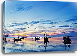 Постер Кузьмин Павел Таиланд, остров Самуи, лодки рыбаков на рассвете
