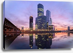 Постер Мелихов Илья Москва, Россия. Вид на деловой центр Москва-Сити с подсветкой
