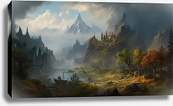 Постер Виктор Липников Фэнтези пейзаж горы