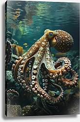 Постер Виктор Липников Подводный мир осьминог