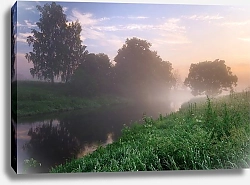 Постер Мелихов Илья Московская область, Россия. Утренний туман над рекой