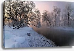 Постер Мелихов Илья Река Истра, Россия. Утро на зимней реке