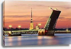Постер Мелихов Илья Санкт-Петербург, Россия. Вид на Петропавловскую крепость и Дворцовый мост