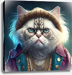 Постер Татьяна Кочнева Кошка в яркой куртке