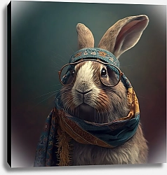 Постер Татьяна Кочнева Кролик в шарфе и очках