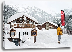 Постер Енацкая Мария Французские Альпы. Долина Мерибель. Кафе  La Brizolee