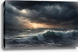 Постер Виктор Липников Море закат шторм
