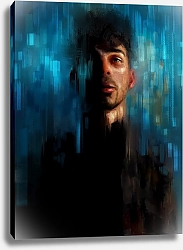Постер RomanFrisson Мужчина на синем фоне