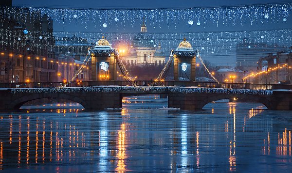 Россия. Санкт-Петербург. Новогодняя Фонтанка.