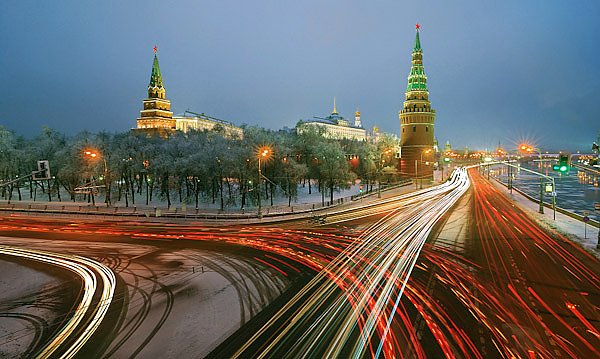 Москва, Россия. Огни Московского Кремля