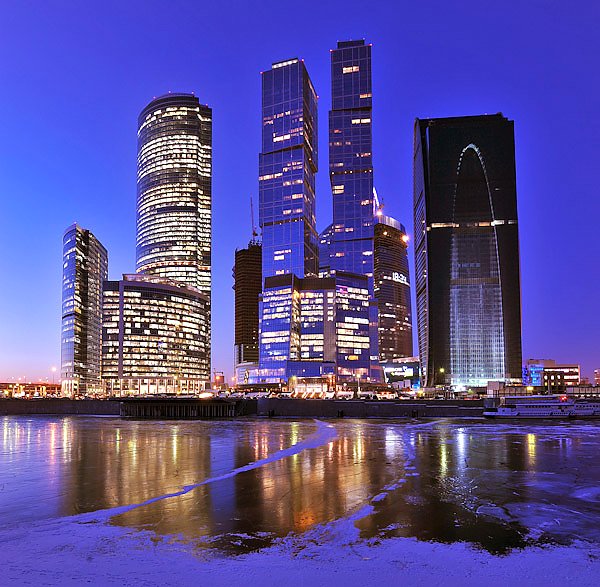 Москва, Россия. Ночной Сити