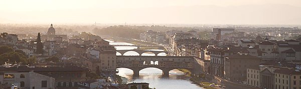 Италия, Флоренция. Панорамный вид с Пьязалле Микелеанджело №3. Понте Веккьо