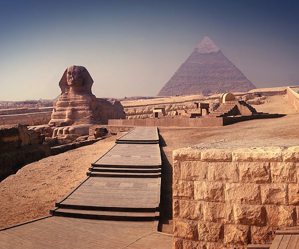 Египет. Пирамиды Гизы. Сфинкс и пирамида Хефрена