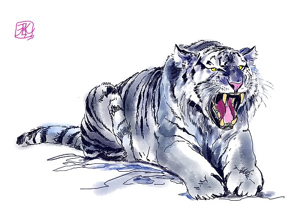 Свирепый синий тигр