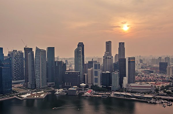Закат над Сингапуром