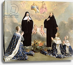 Постер Шампень Филипп Anne of Austria and her Children at Prayer with St. Benedict and St. Scholastica, 1646
