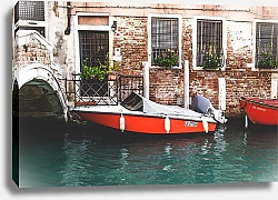 Постер Моторная лодка в венецианском канале
