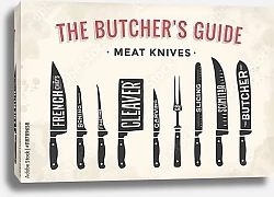 Постер Набор ножей  для мяса