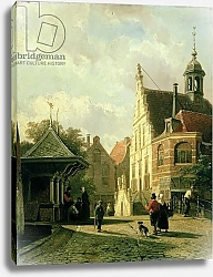 Постер Спрингер Корнелис A Street Scene in a Dutch Town