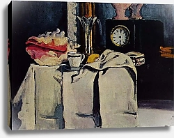 Постер Сезанн Поль (Paul Cezanne) Натюрморт с часами из черного мрамора