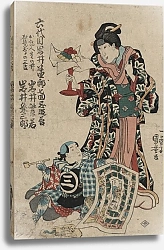 Постер Куниеси Утагава Rokudaime iwai hanshirō shichikaiki tsuizen