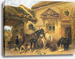 Постер Херринг Джон Cottage Door and Farmstead, 1843