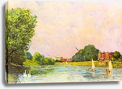 Постер Сислей Альфред (Alfred Sisley) Темза близ Хэмптон-корта