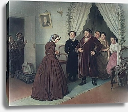 Постер Перов Василий Приезд гувернантки в купеческий дом. 1866