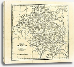 Постер Карта Германии, 19в. 1