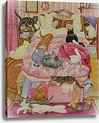 Постер Бентон Линда (совр) Grandma and 10 cats in the bedroom