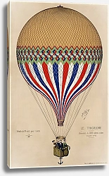 Постер Воздушный шар под французским флагом в Париже, 6 июня 1874 г.