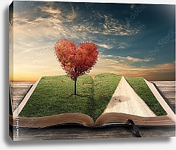 Постер Heart tree and book