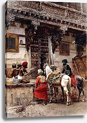 Постер Уикс Эдвин Craftsman Selling Cases by a Teak-Wood Building, Ahmedabad, c.1885