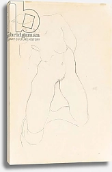 Постер Шиле Эгон (Egon Schiele) Kneeling female nude, 1912