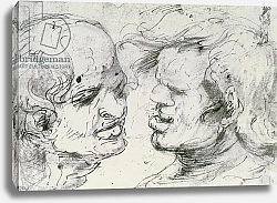 Постер Леонардо да Винчи (Leonardo da Vinci) Two Heads