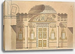 Постер Elevation of the Mirror Wall in the Jasper Study in the Agate Pavilion at Tsarskoye Selo, 1780