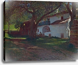 Постер Неизвестен Белый дом среди деревьев