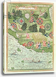 Постер Тестю Гульем (карты) Fol.54v Map of Florida, from 'Cosmographie Universelle', 1555