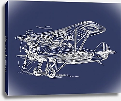 Постер Белый набросок самолета