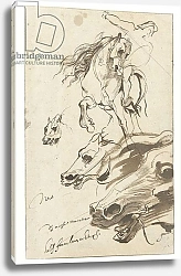 Постер Дик Энтони Study of Rider and head of a Horse, 1620-1