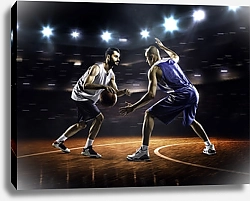 Постер Два баскетболиста на стадионе