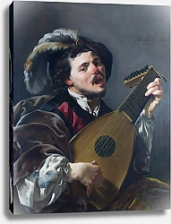 Постер Брюген Хендрик Мужчина, играющий на лютне