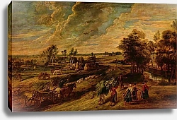 Постер Рубенс Петер (Pieter Paul Rubens) Крестьяне, возвращающиеся с поля