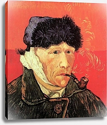 Постер Ван Гог Винсент (Vincent Van Gogh) Автопортрет с перевязанным ухом и трубкой